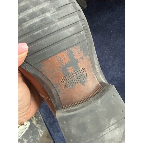 Johnston Murphy Mens 9M Brown Leather Boots Elastic Ankle SKU: 15483 Shoes - Picture 6 of 14